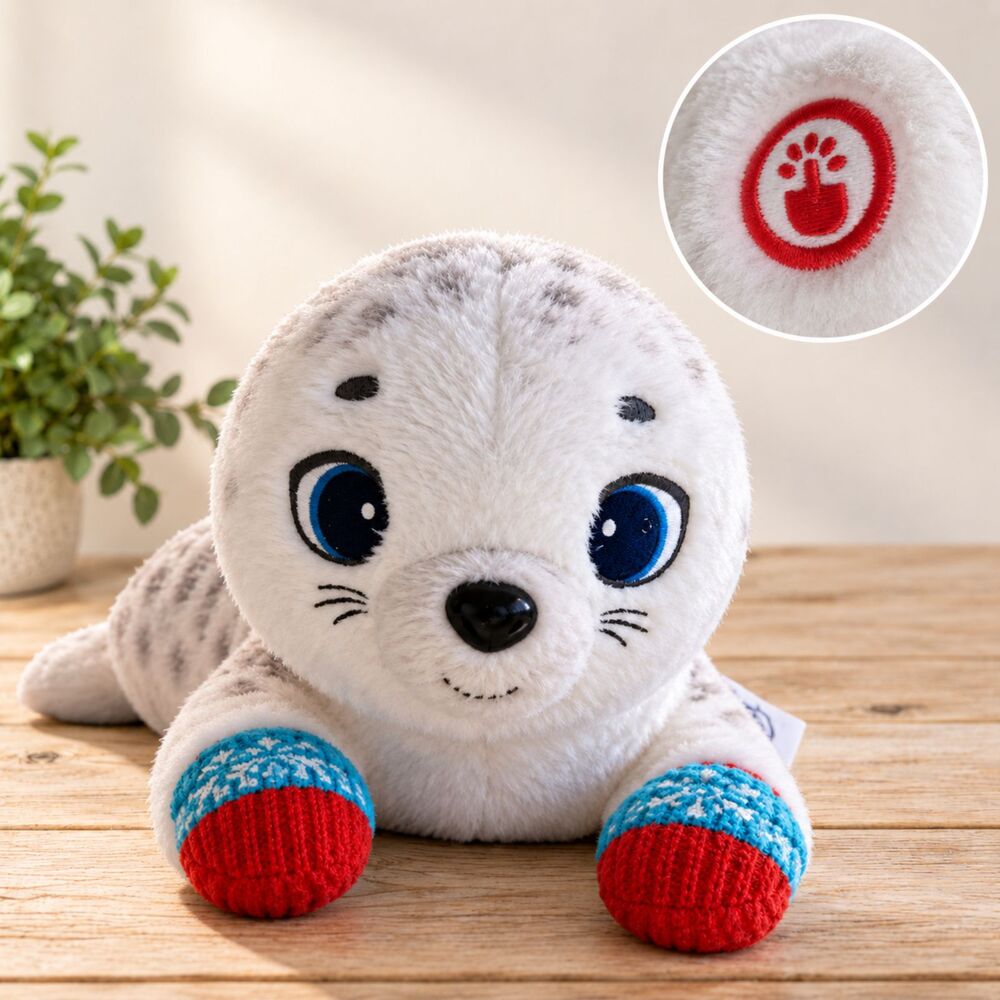 HALLMARK Cupcake the Talking Harp Seal North Pole Plush Stuffed 14" EUC